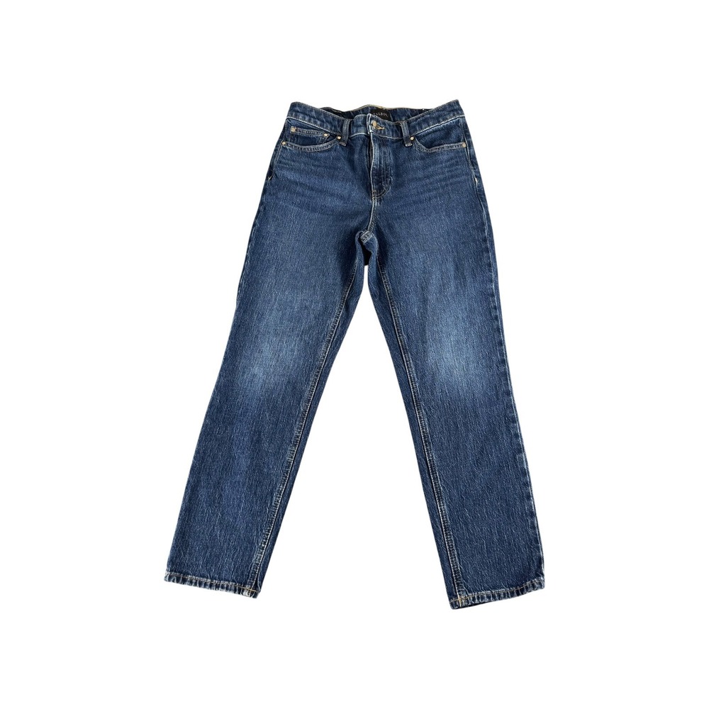 Talbots Womens Slim Straight Ankle Jeans‎ Dark Wash Blue Denim Size 4 High Rise